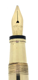 C1926 MABIE TODD SWAN GOLD FILLED OVERLAY TWISTFILLER FOUNTAIN PEN w/F-BBB FLEX NIB OFFERED BY ANTIQUE DIGGER