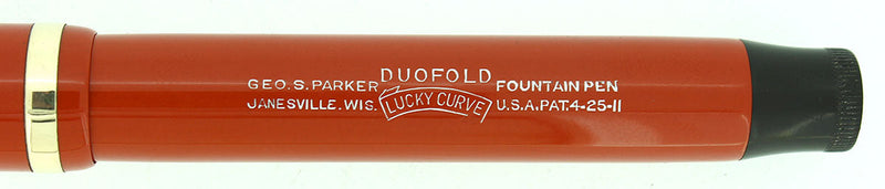 C1926 PARKER SR DUOFOLD FLAT TOP BIG RED FOUNTAIN PEN RESTORED MINT OFFERED BY ANTIQUE DIGGER