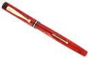 CIRCA 1927 SWAN CORAL CELLULOID M-BBB+ FLEX NIB FOUNTAIN PEN RESTORED BEAUTIFUL OFFERED BY ANTIQUE DIGGER