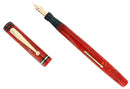 CIRCA 1927 SWAN CORAL CELLULOID M-BBB+ FLEX NIB FOUNTAIN PEN RESTORED BEAUTIFUL OFFERED BY ANTIQUE DIGGER