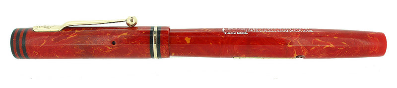 CIRCA 1927 SWAN CORAL CELLULOID M-BBB+ FLEX NIB FOUNTAIN PEN RESTORED BEAUTIFUL OFFERED BY ANTIQUE DIGGER