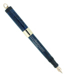 C1927 1ST YEAR PARKER LUCKY CURVE DUOFOLD LAPIS BLUEON BLUE FOUNTAIN PEN RESTORED OFFERED BY ANTIQUE DIGGER