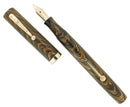 CIRCA 1927 WATERMAN OLIVE RIPPLE 94 FOUNTAIN PEN XF-BBB FLEX NIB RESTORED OFFERED BY ANTIQUE DIGGER