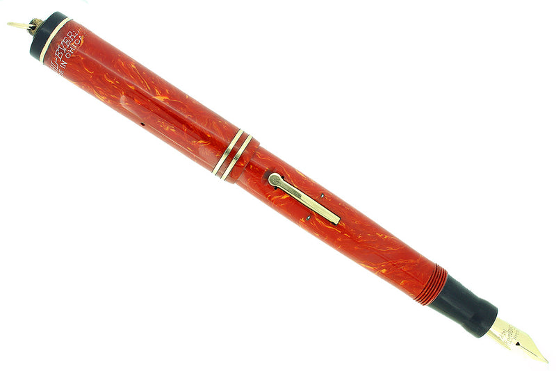 C1927 WAHL EVERSHARP CORAL RINGTOP FOUNTAIN PEN RESTORED BEAUTIFUL OFFERED BY ANTIQUE DIGGER