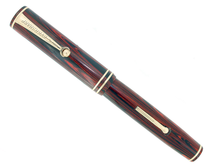C1927 WAHL EVERSHARP ROSEWOOD GOLD SEAL MILITARY CLIP FOUNTAIN PEN RESTORED OFFERED BY ANTIQUE DIGGER