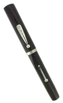 C1927 WATERMAN 58 BLACK CHASED HARD RUBBER FINE NIB FOUNTAIN PEN RESTORED OFFERED BY ANTIQUE DIGGER