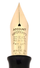 C1927 WATERMAN 58 BLACK CHASED HARD RUBBER FINE NIB FOUNTAIN PEN RESTORED OFFERED BY ANTIQUE DIGGER