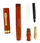 CIRC 1925 CONKLIN SENIOR ENDURA RED HARD RUBBER FOUNTAIN PEN RESTORED OFFERED BY ANTIQUE DIGGER