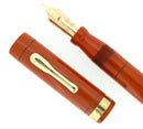CIRC 1925 CONKLIN SENIOR ENDURA RED HARD RUBBER FOUNTAIN PEN RESTORED OFFERED BY ANTIQUE DIGGER