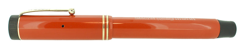 C1928 PARKER DUOFOLD SENIOR RED PERMANITE LUCKY CURVE FOUNTAIN PEN RESTORED