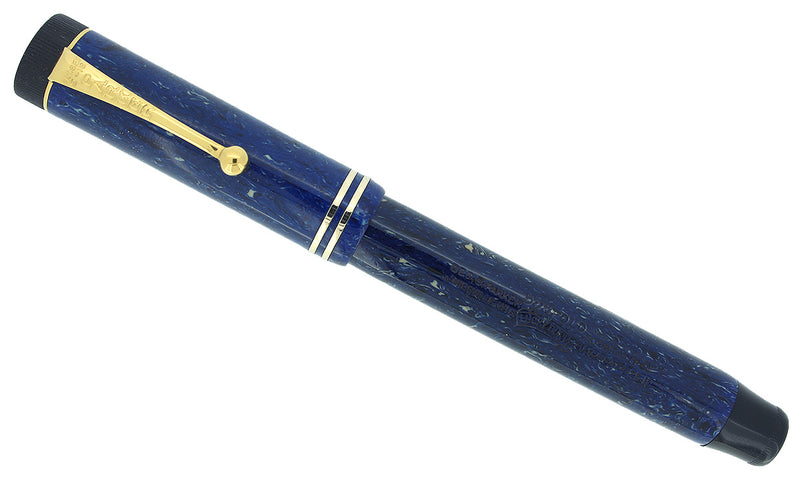 CIRCA 1928 DUOFOLD SENIOR LAPIS WHITE ON BLUE FOUNTAIN PEN RESTORED OFFERED BY ANTIQUE DIGGER