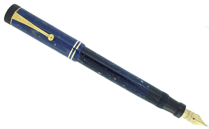 CIRCA 1928 DUOFOLD SENIOR LAPIS WHITE ON BLUE FOUNTAIN PEN RESTORED OFFERED BY ANTIQUE DIGGER