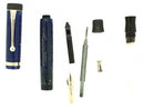 CIRCA 1928 PARKER DUOFOLD JR BLUE ON WHITE LAPIS FOUNTAIN PEN RESTORED OFFERED BY ANTIQUE DIGGER