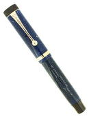 CIRCA 1928 PARKER DUOFOLD JR BLUE ON WHITE LAPIS FOUNTAIN PEN RESTORED OFFERED BY ANTIQUE DIGGER