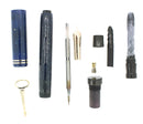 CIRCA 1928 PARKER SENIOR DUOFOLD BLUE ON WHITE LAPIS FOUNTAIN PEN RESTORED OFFERED BY ANTIQUE DIGGER