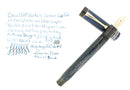 CIRCA 1928 PARKER SENIOR DUOFOLD BLUE ON WHITE LAPIS FOUNTAIN PEN RESTORED OFFERED BY ANTIQUE DIGGER