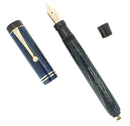 CIRCA 1928 PARKER SENIOR DUOFOLD BLUE ON WHITE LAPIS FOUNTAIN PEN RESTORED OFFERED BY ANTIQUE DIGGER