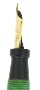 C1928 SHEAFFER FLAT TOP JADE CELLULOID STANDARD SIZE FOUNTAIN PEN RESTORED OFFERED BY ANTIQUE DIGGER