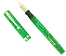 C1928 SHEAFFER FLAT TOP JADE CELLULOID STANDARD SIZE FOUNTAIN PEN RESTORED OFFERED BY ANTIQUE DIGGER