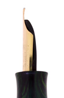 CIRCA 1928 WATERMAN 94 BLUE GREEN RIPPLE XF-BBB FLEX NIB FOUNTAIN PEN RESTORED OFFERED BY ANTIQUE DIGGER