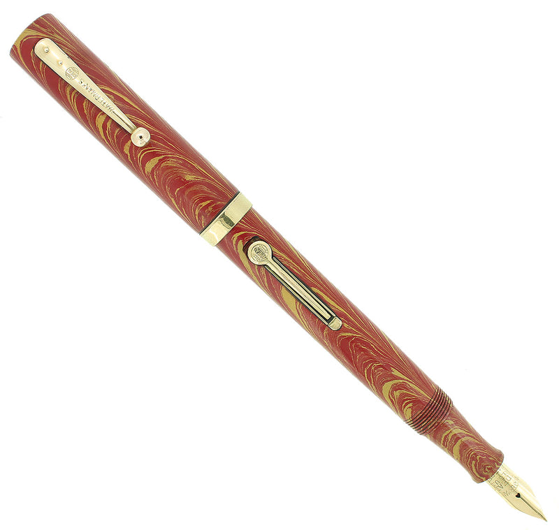 CIRCA 1928 WATERMAN ROSE RIPPLE 94 FOUNTAIN PEN XF-BBB FLEX NIB RESTORED OFFERED BY ANTIQUE DIGGER