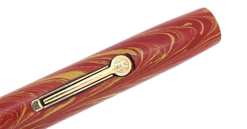 CIRCA 1928 WATERMAN ROSE RIPPLE 94 FOUNTAIN PEN XF-BBB FLEX NIB RESTORED OFFERED BY ANTIQUE DIGGER