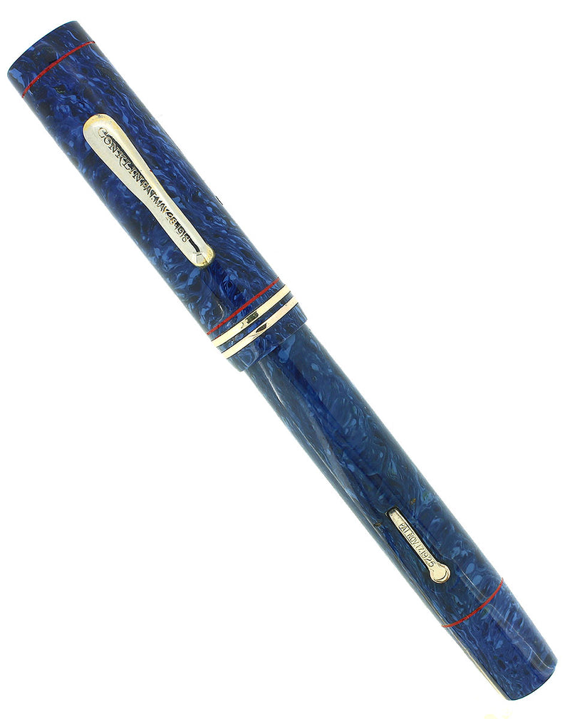 CIRCA 1929 CONKLIN SENIOR ENDURA SAPPHIRE BLUE FOUNTAIN PEN RESTORED OFFERED BY ANTIQUE DIGGER