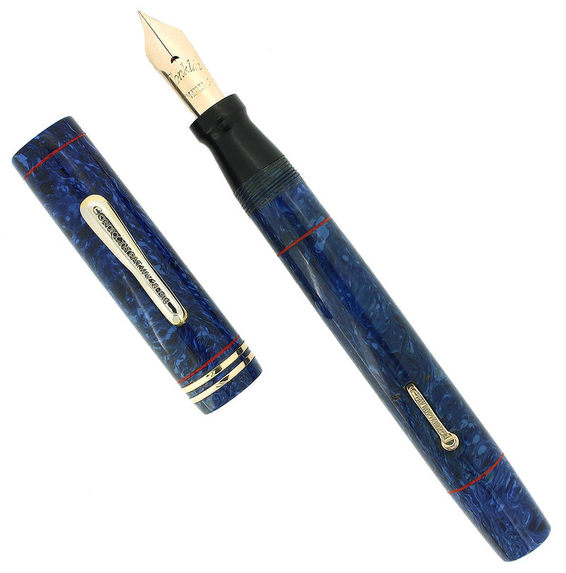 CIRCA 1929 CONKLIN SENIOR ENDURA SAPPHIRE BLUE FOUNTAIN PEN RESTORED OFFERED BY ANTIQUE DIGGER