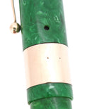 C1929 SHEAFFER JADE SENIOR AUTOGRAPH FLAT TOP 14K TRIM FOUNTAIN PEN RESTORED OFFERED BY ANTIQUE DIGGER