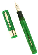 C1929 SHEAFFER JADE SENIOR AUTOGRAPH FLAT TOP 14K TRIM FOUNTAIN PEN RESTORED OFFERED BY ANTIQUE DIGGER