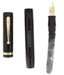 C1929 SHEAFFER WHITE DOT SENIOR FLAT TOP JET BLACK FOUNTAIN PEN RESTORED OFFERED BY ANTIQUE DIGGER