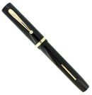 C1929 SHEAFFER WHITE DOT SENIOR FLAT TOP JET BLACK FOUNTAIN PEN RESTORED OFFERED BY ANTIQUE DIGGER
