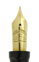 CIRCA 1929 SHEAFFER OVERSIZED FLAT TOP JADE GREEN CELLULOID FOUNTAIN PEN RESTORED OFFERED BY ANTIQUE DIGGER