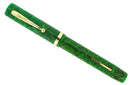 CIRCA 1929 SHEAFFER OVERSIZED FLAT TOP JADE GREEN CELLULOID FOUNTAIN PEN RESTORED OFFERED BY ANTIQUE DIGGER