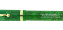 CIRCA 1929 SHEAFFER OVERSIZED FLAT TOP JADE GREEN CELLULOID FOUNTAIN PEN RESTORED OFFERED BY ANTIQUE DIGGER