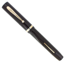 CIRCA 1929 SHEAFFER SENIOR FLAT TOP JET BLACK FOUNTAIN PEN RESTORED OFFERED BY ANTIQUE DIGGER