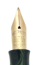 CIRCA 1930 WATERMAN 994 BLUE GREEN RIPPLE F-BBB FLEX NIB FOUNTAIN PEN RESTORED OFFERED BY ANTIQUE DIGGER