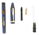 LATE 1920S FORD'S LAPIS BLUE & BRONZE HALF BALANCE FOUNTAIN PEN RESTORED OFFERED BY ANTIQUE DIGGER