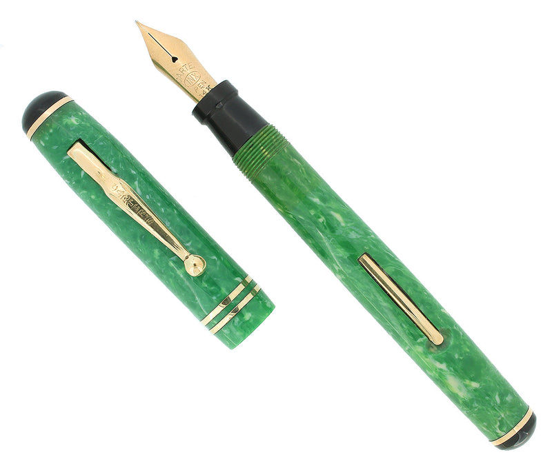 SCARCE CIRCA 1930 CARTER'S JADE STREAMLINE FOUNTAIN PEN RESTORED OFFERED BY ANTIQUE DIGGER