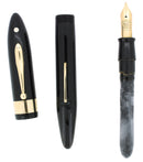 C1930 SHEAFFER OVERSIZE AUTOGRAPH BALANCE JET BLACK FOUNTAIN PEN RESTORED MINT OFFERED BY ANTIQUE DIGGER