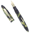 C1930 SHEAFFER DELUXE PETITE BLACK & PEARL LIFETIME BALANCE FOUNTAIN PEN RESTORED OFFERED BY ANTIQUE DIGGER