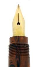 C1930 WATERMAN 42 1/2 RED RIPPLE SAFETY PEN 18K F-BBBB FLEX 2.65MM NIB RESTORED OFFERED BY ANTIQUE DIGGER