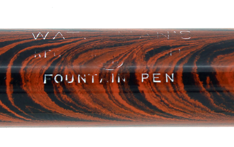 C1930 WATERMAN 42 RED RIPPLE SAFETY FOUNTAIN PEN M-BBB FLEX NIB RESTORED OFFERED BY ANTIQUE DIGGER