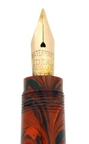 C1930 WATERMAN 42 RED RIPPLE SAFETY FOUNTAIN PEN M-BBB FLEX NIB RESTORED OFFERED BY ANTIQUE DIGGER