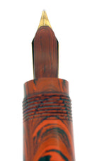 C1930 WATERMAN 42 RED RIPPLE SAFETY FOUNTAIN PEN M-BBB FLEX NIB RESTORED OFFERED BY ANTIQUE DIGGER