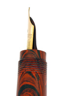 C1930 WATERMAN 42 RED RIPPLE SAFETY FOUNTAIN PEN M-BBB FLEX NIB RESTORED OFFERED BY ANTIQUE DIGGER