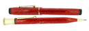 1930S GOLD BOND STONITE OVERSIZE CORAL FOUNTAIN PEN & PENCIL SET RESTORED NEAR MINT OFFERED BY ANTIQUE DIGGER