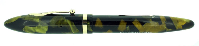 C1931 SHEAFFER NON-WHITE DOT OVERSIZE MARINE GREEN BALANCE FOUNTAIN PEN RESTORED OFFERED BY ANTIQUE DIGGER