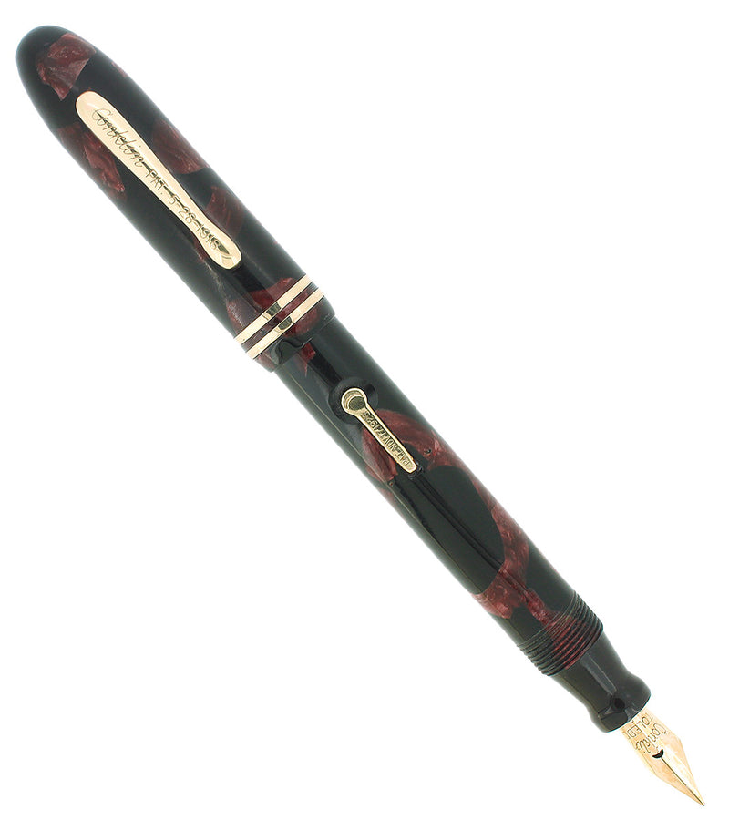 C1932 CONKLIN VEST POCKET ROSE & BLACK MARBLE FOUNTAIN PEN RESTORED OFFERED BY ANTIQUE DIGGER