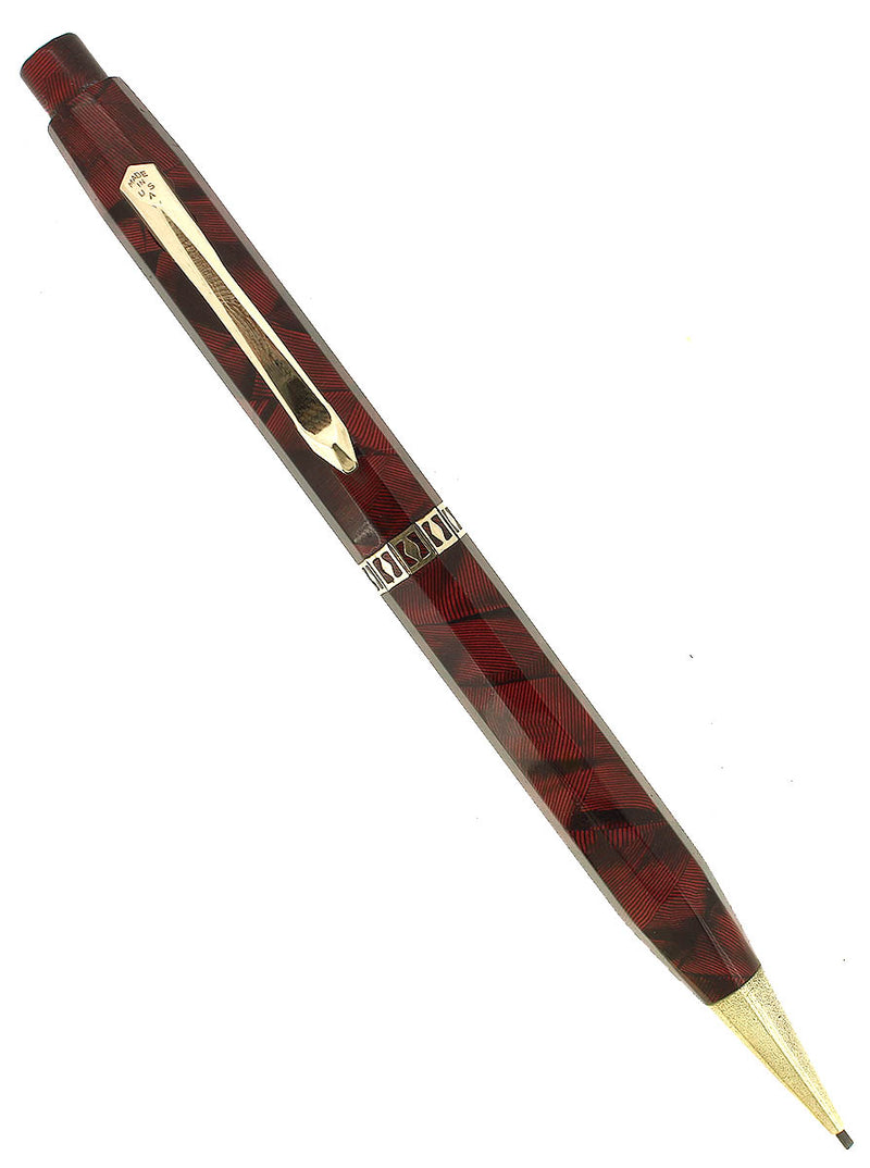 1930S WAHL EVERSHARP DORICE RED SHELL REPEATER PENCIL RESTORED OFFERED BY ANTIQUE DIGGER